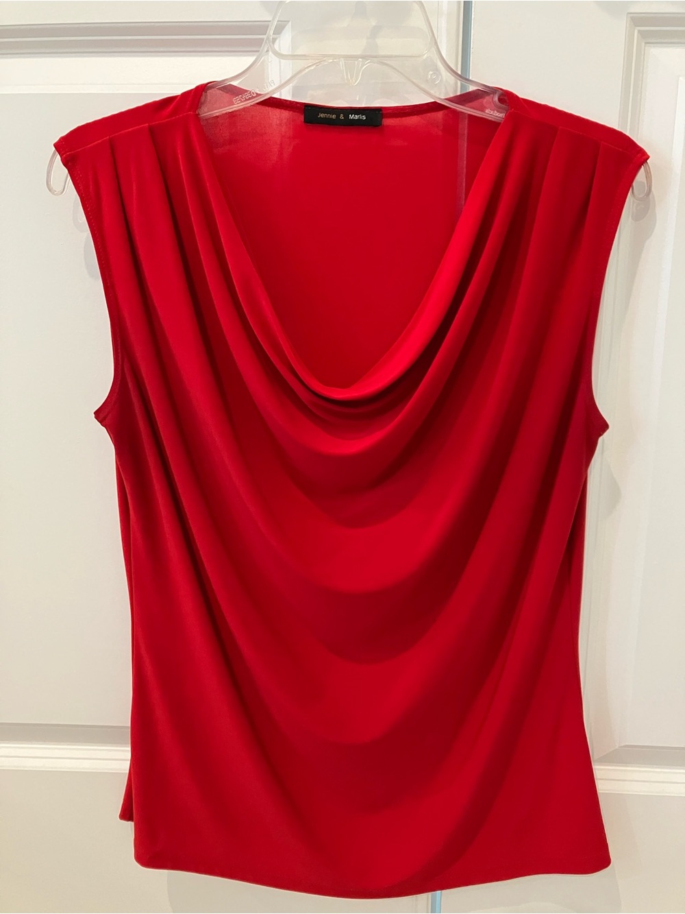 Jennie & Marlis Red Cowl Neck Sleeveless Top ❤️